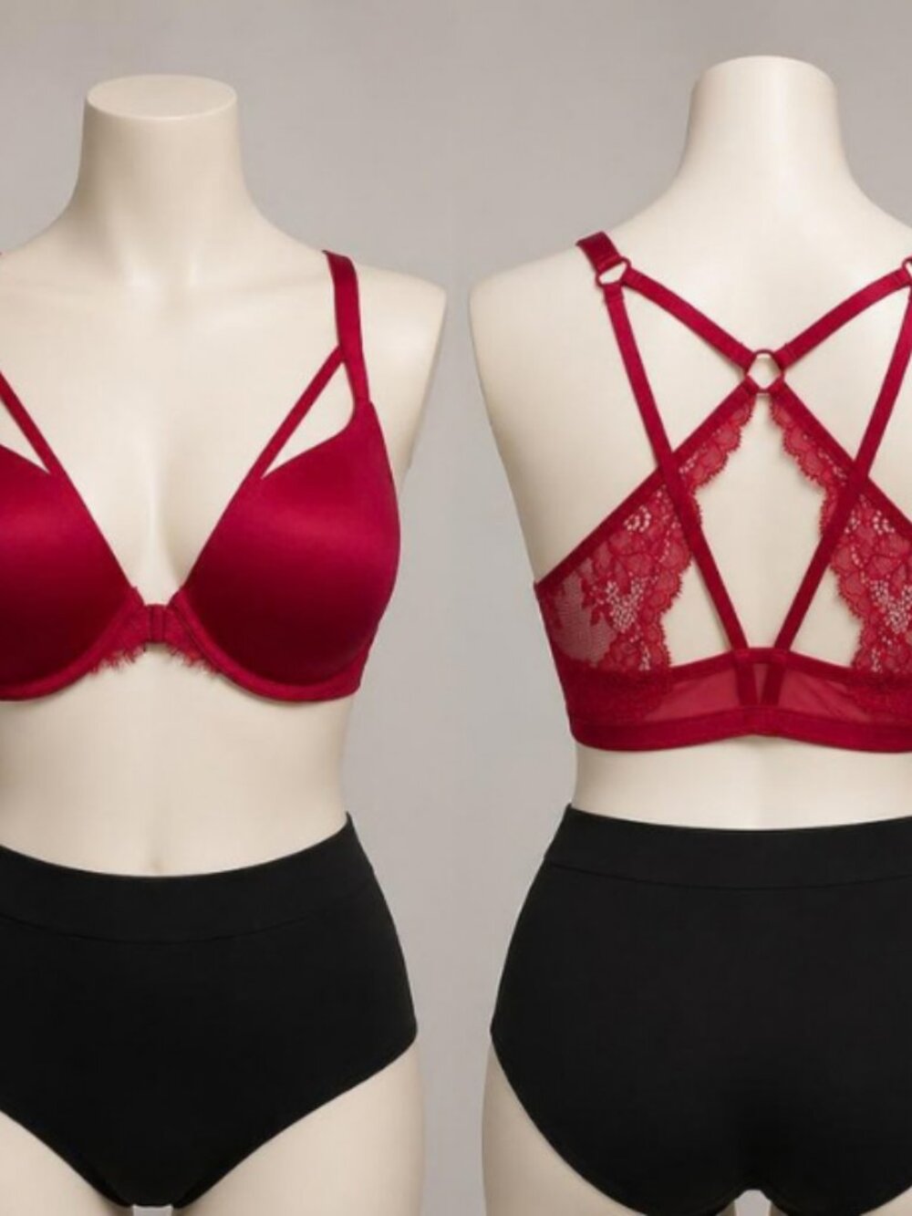 Victoriaโs Secret Very Sexy Red Lace Strappy Push-Up Bra 38D